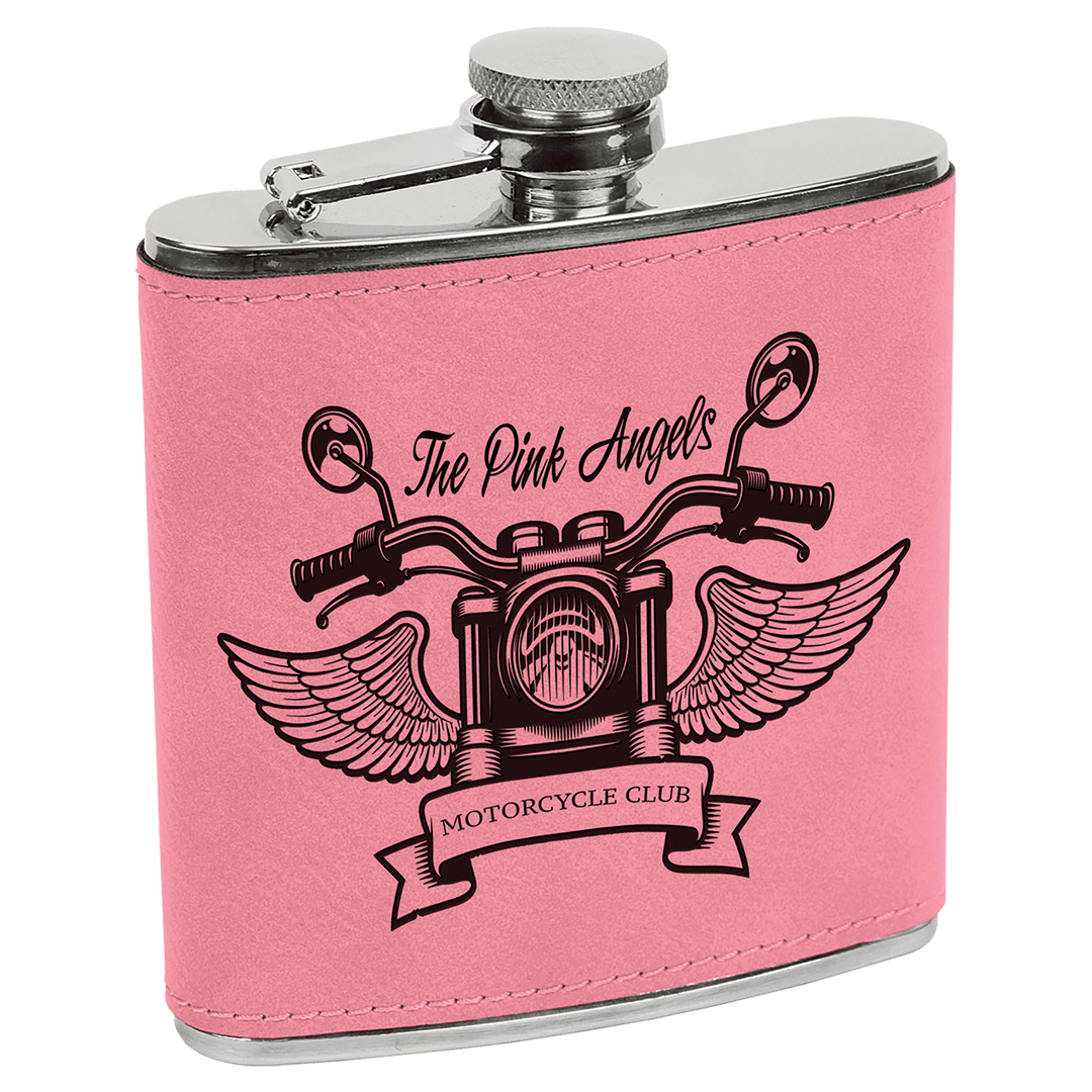 Leatherette Stainless Steel Flask - Personalized Flask