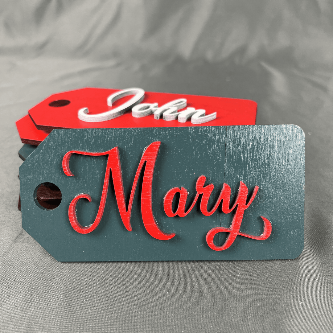 Wooden Name Tag, Christmas Stocking Tags, Personalized Name Tag,