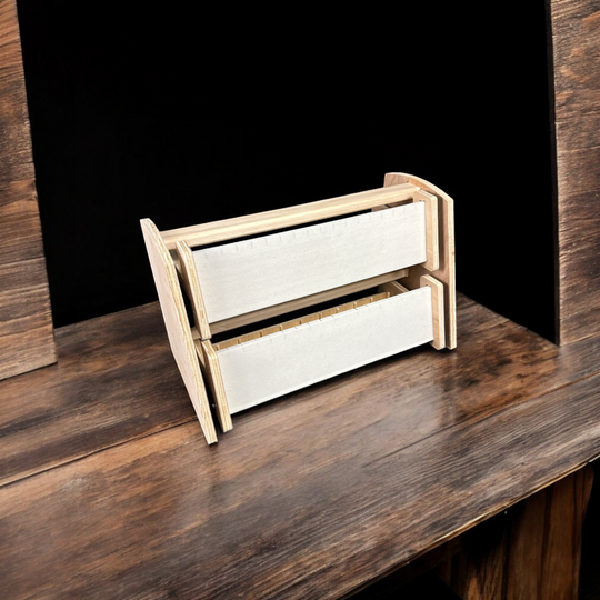 Permanent Jewelry Chain Display Rack – 2-Tier Sliding System with Built-In Spool Storage