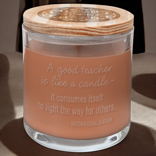Personalized Tropical Coconut Soy Blend Candle – 14oz with Engraved Wood Lid