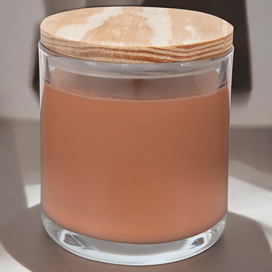 Personalized Tropical Coconut Soy Blend Candle – 14oz with Engraved Wood Lid