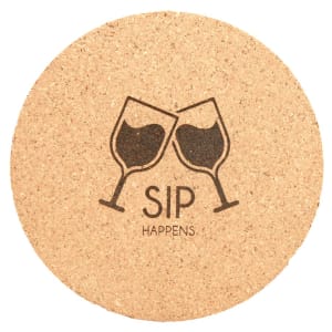 Custom Logo Cork Coasters – Laser Engraved Promotional Coasters (Set of 24, Round or Square)