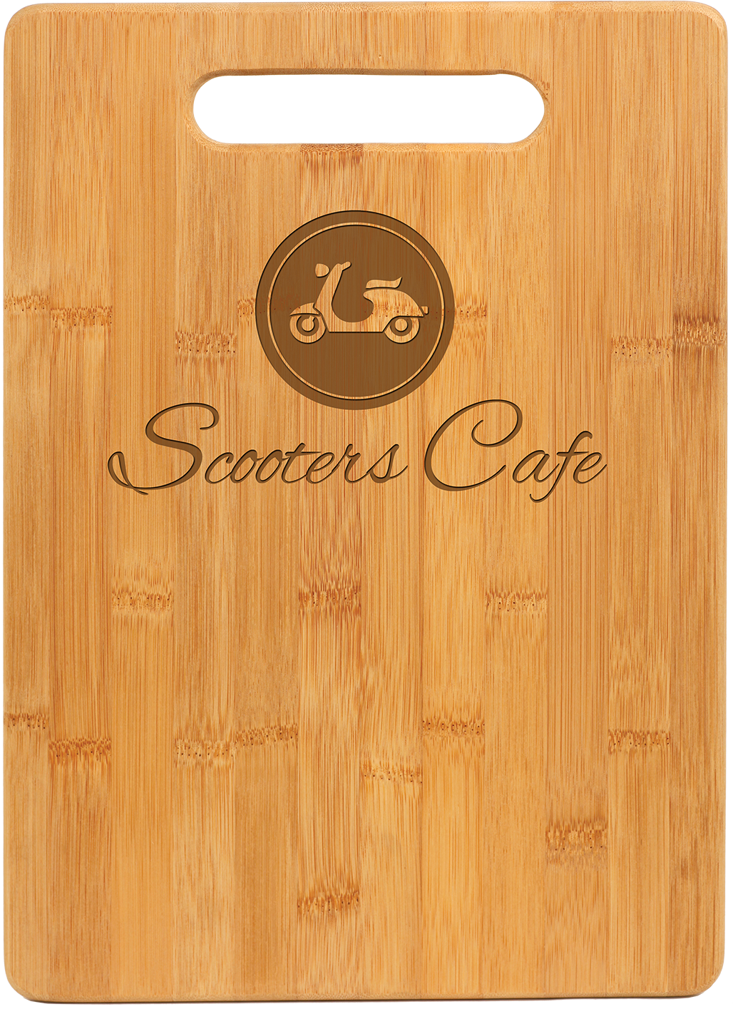 Rectangle Bamboo Cutting Board with Handle; Personalized Cutting Board
