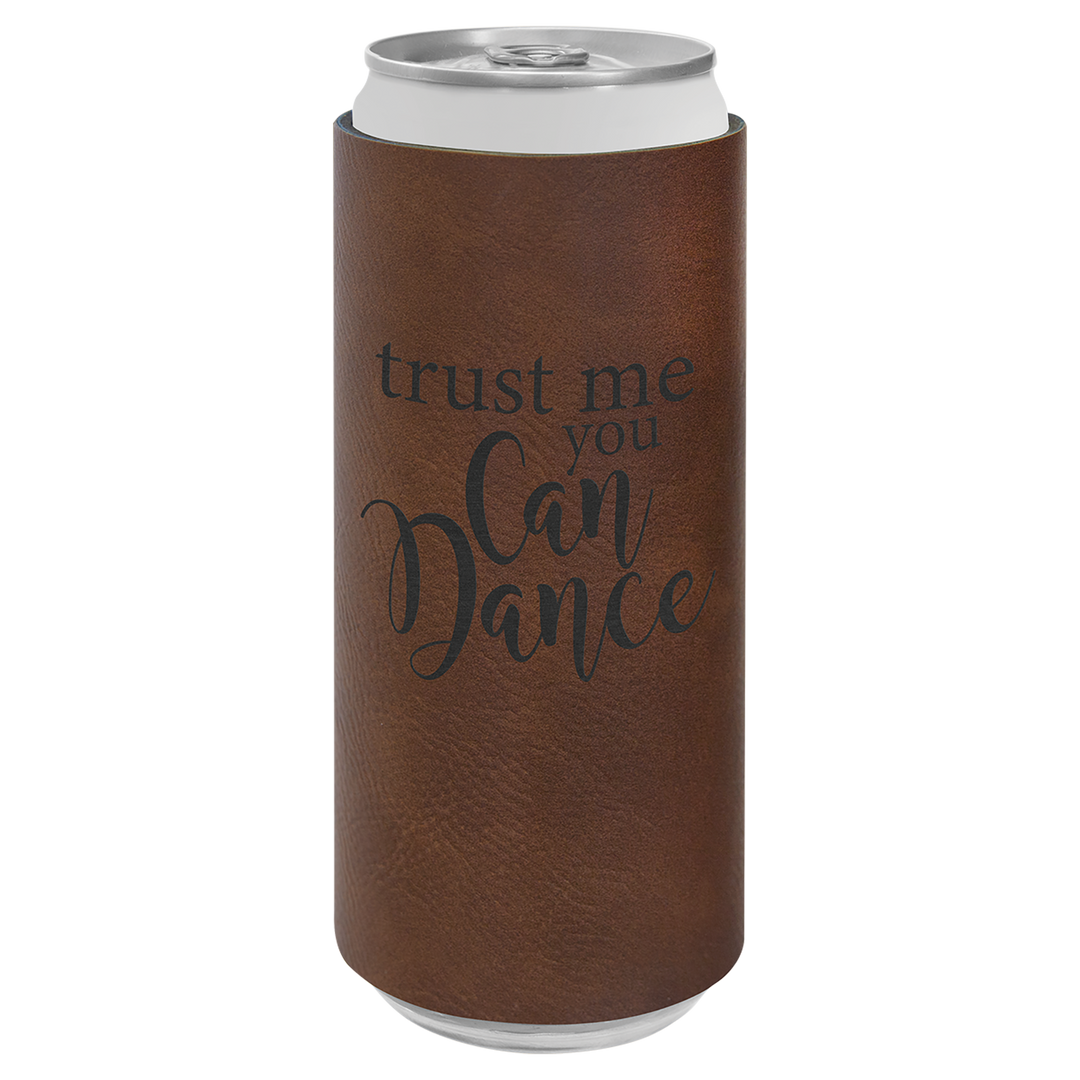 Leatherette Slim Koozie; Personalized Slim Koozie