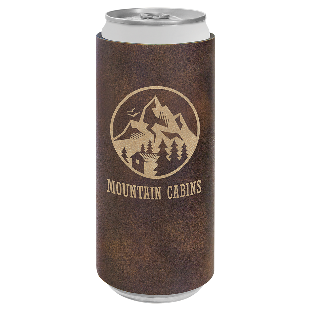 Leatherette Slim Koozie; Personalized Slim Koozie