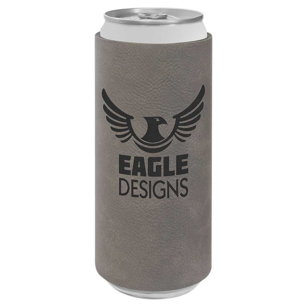 Leatherette Slim Koozie; Personalized Slim Koozie