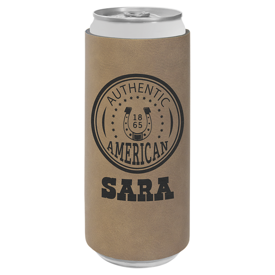 Leatherette Slim Koozie; Personalized Slim Koozie