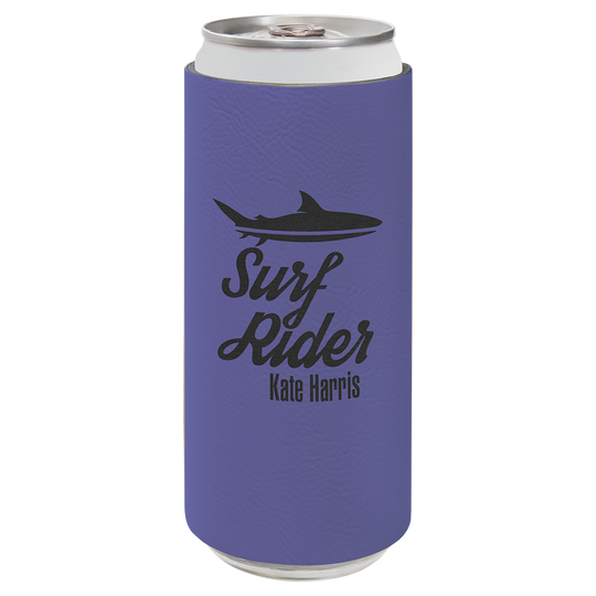 Leatherette Slim Koozie; Personalized Slim Koozie