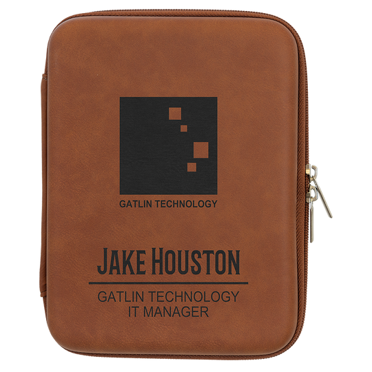 Personalized Leatherette Cord Organizer Case – Laser Engraved