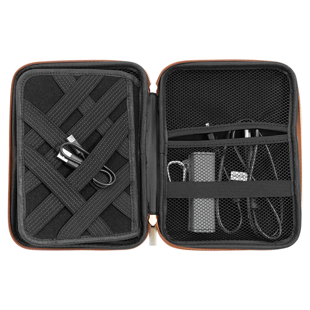 Personalized Leatherette Cord Organizer Case – Laser Engraved