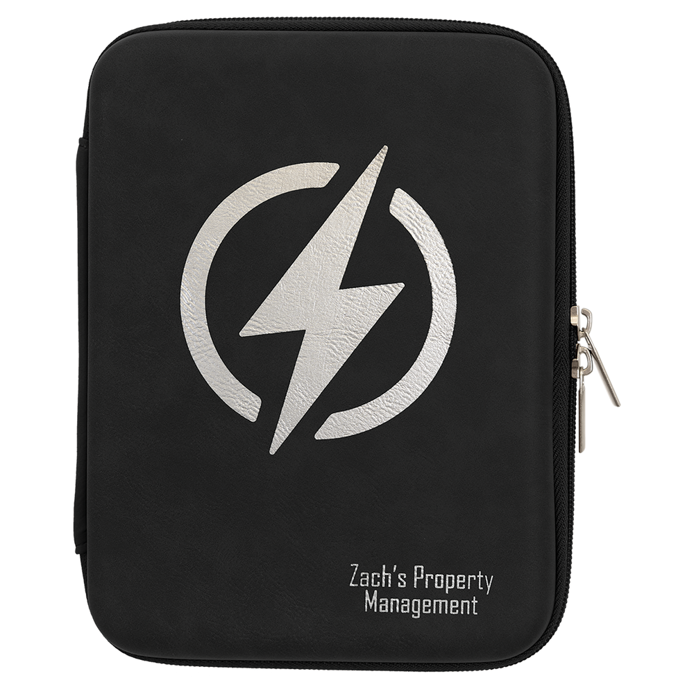 Personalized Leatherette Cord Organizer Case – Laser Engraved