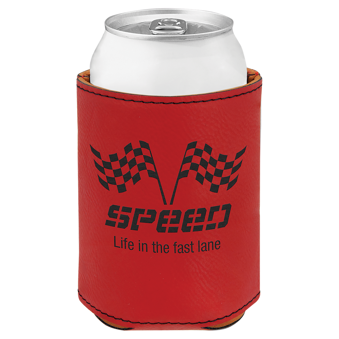 Leatherette Koozie; Personalized Beverage Holder