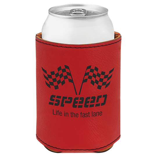 Leatherette Koozie; Personalized Beverage Holder