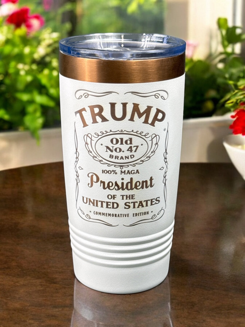 2024 Presidential Victory Commemorative Tumbler – 20 oz (Jack Daniels Rose Gold Style)