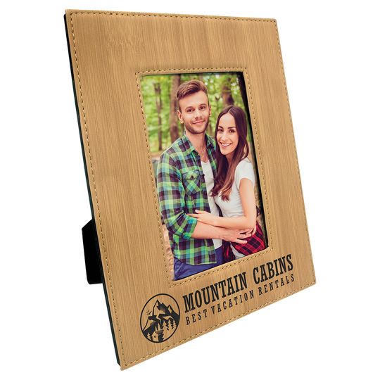 Personalized 4x6 Leather Frame;