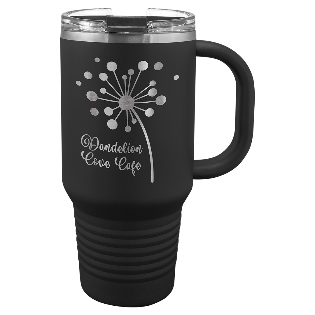 32 oz Personalized Travel Mug with Handle & Straw – Laser Engraved