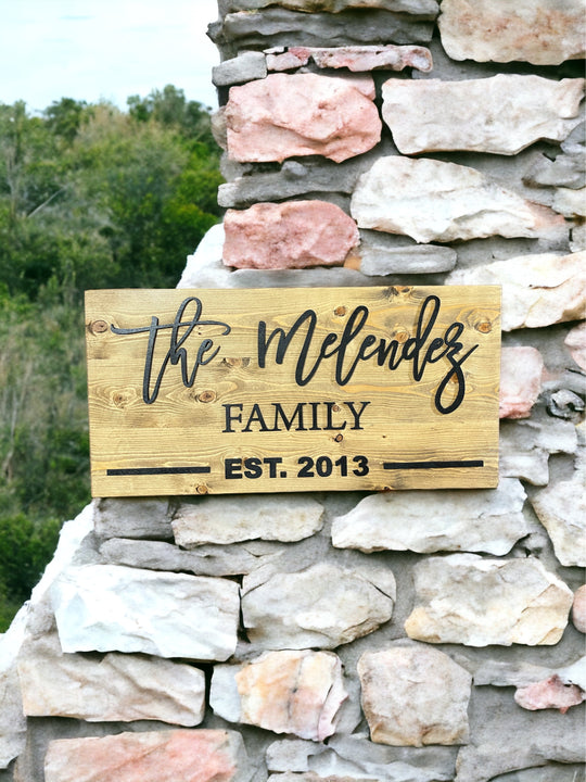 Rustic Family Name Sign