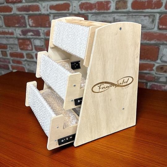 Permanent Jewelry Chain Display Rack – 3-Tier Sliding System with Built-In Spool Storage