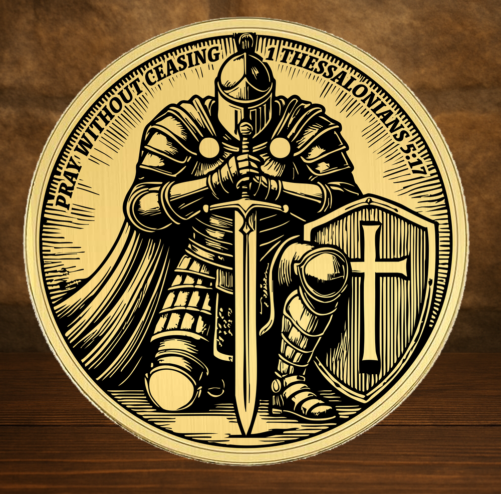 Prayer Warrior Challenge Coin – Full Armor of God Collectible
