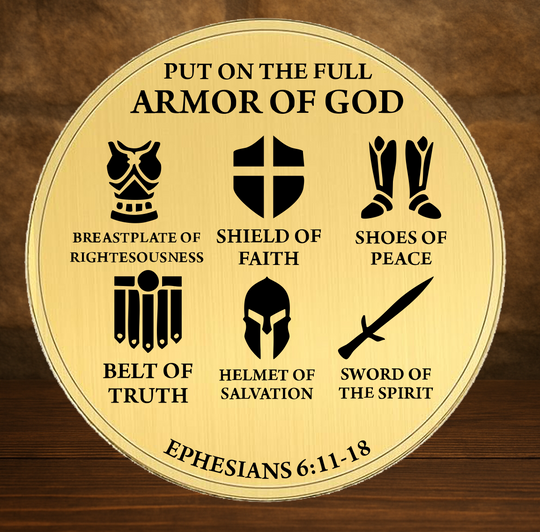 Prayer Warrior Challenge Coin – Full Armor of God Collectible
