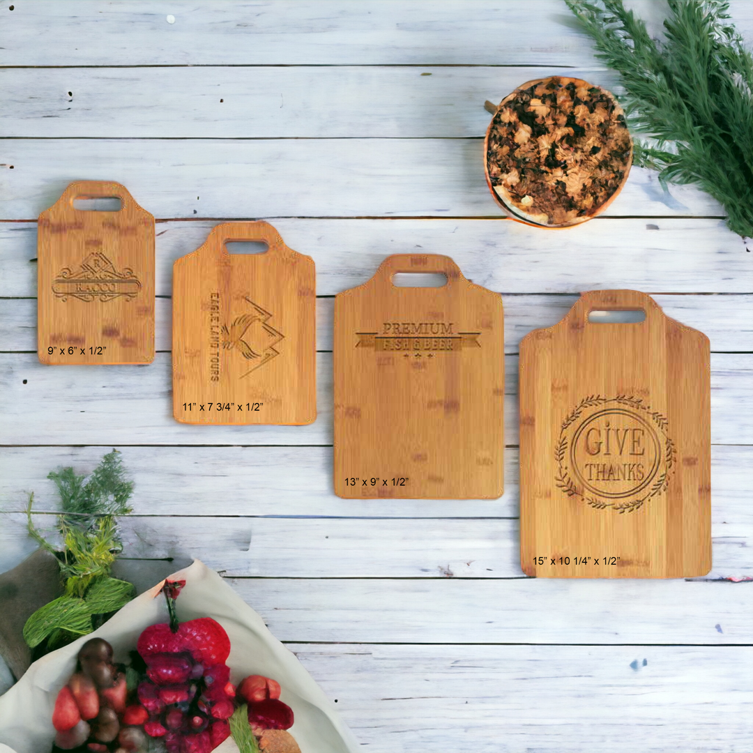 Bamboo Cutting Board with Handle; Personalized Cutting Board