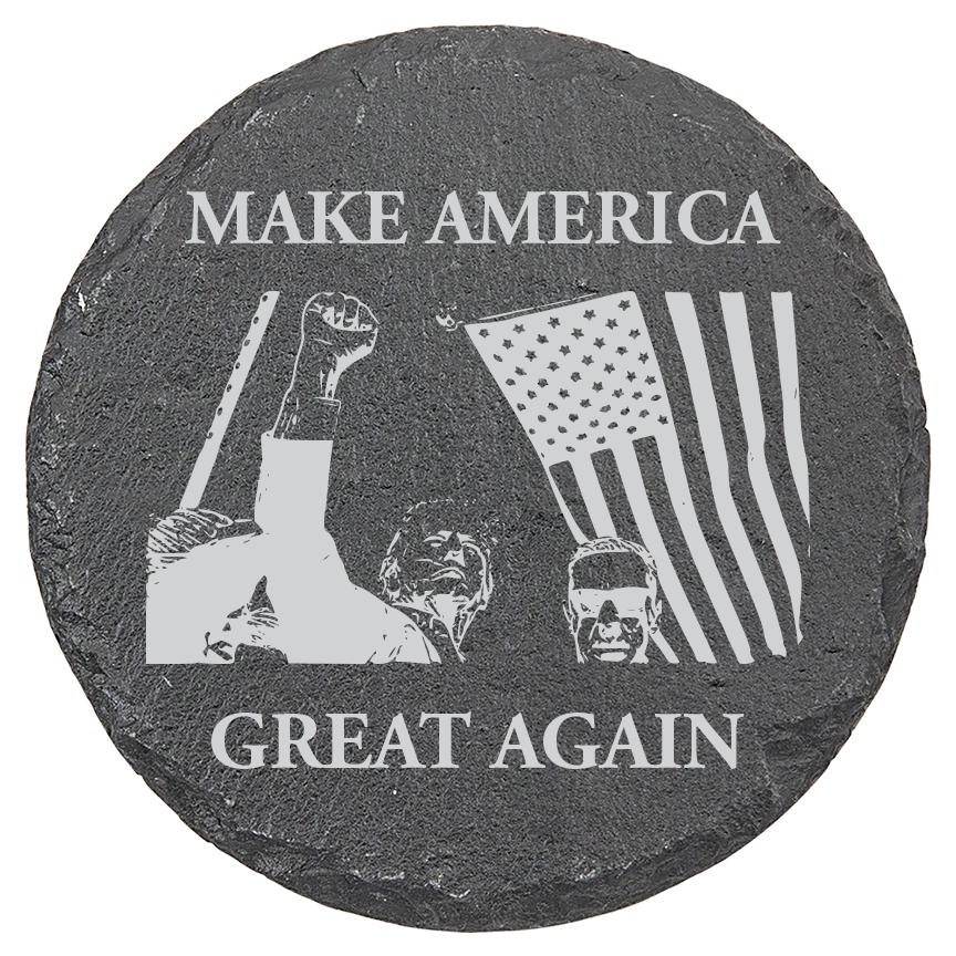 Patriotic Defiance Slate Coaster - MAGA