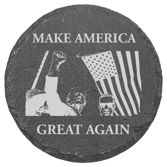 Patriotic Defiance Slate Coaster - MAGA