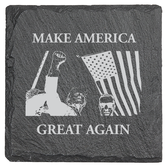 Patriotic Defiance Slate Coaster - MAGA