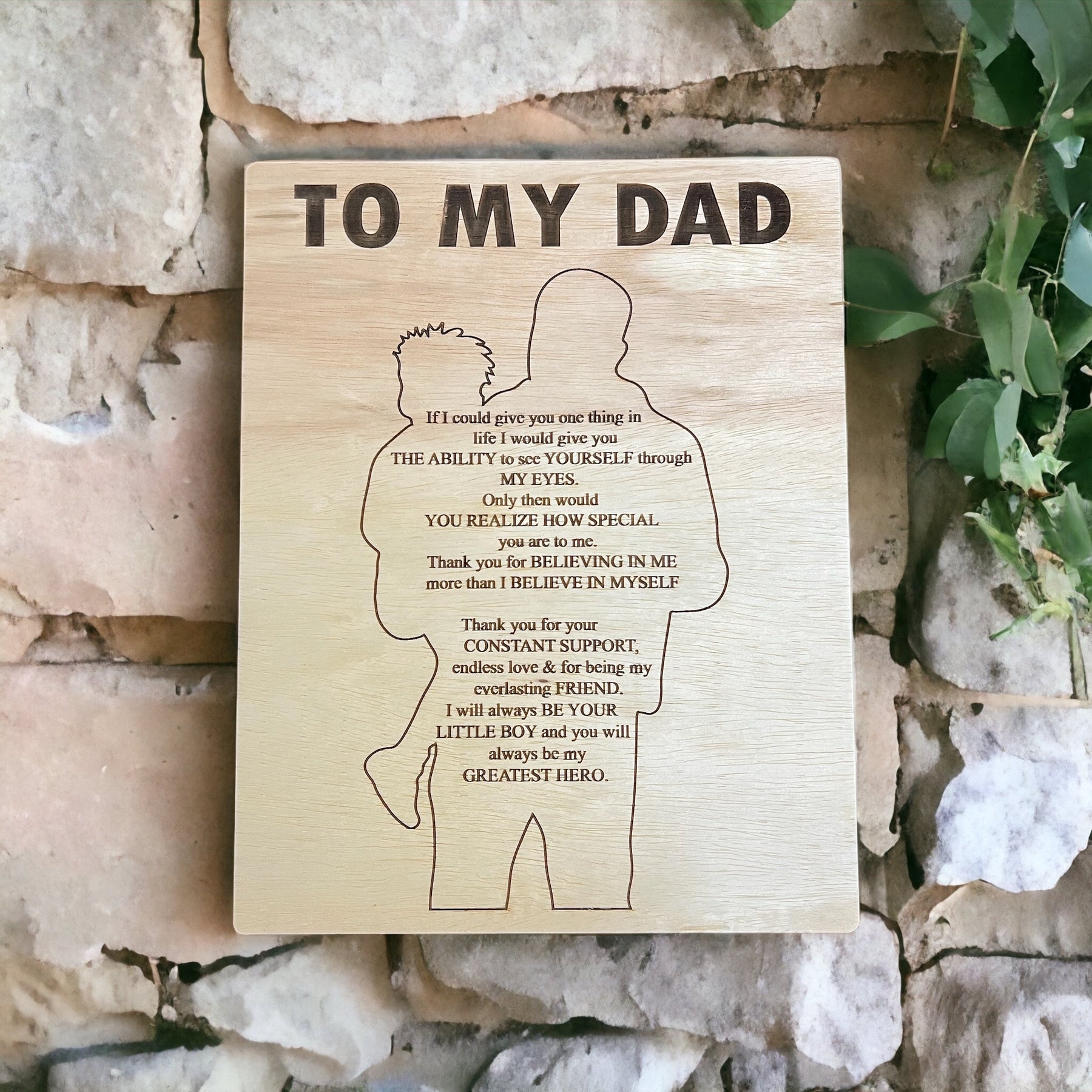 Dad Support. Sign To My Dad Sign, Dad Birthday, Father's Day, Dad Plaque – Rusling Woodworks