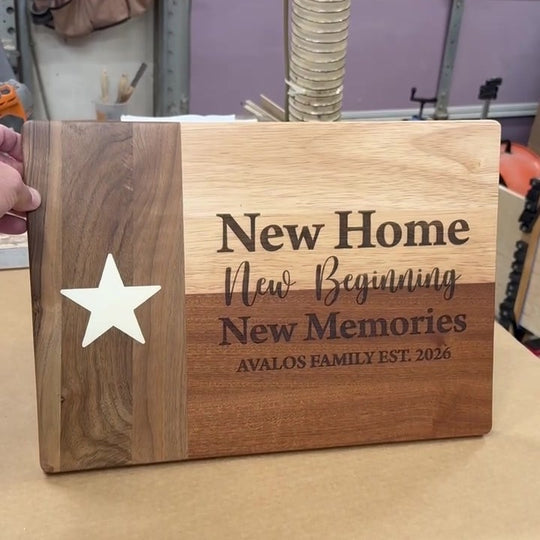 The same board in our shop after engraving