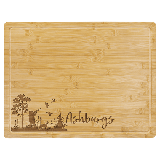 Bamboo Cutting Board with Drip Ring; Personalized Cutting Board