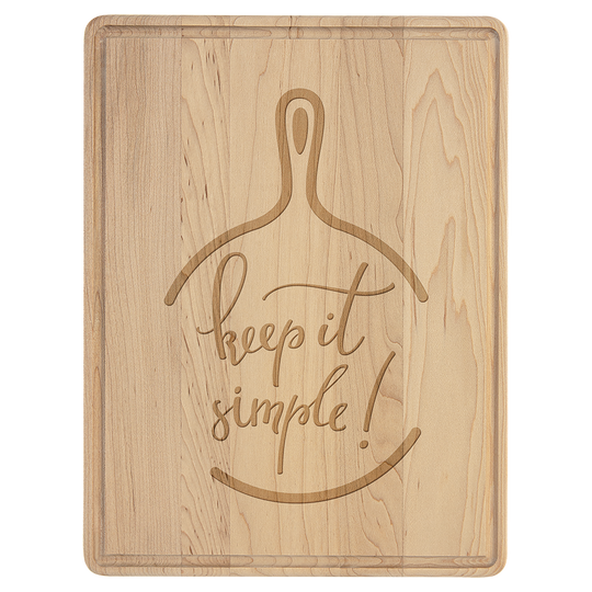 Maple Cutting Board with Drip Ring, Personalized Cutting Board