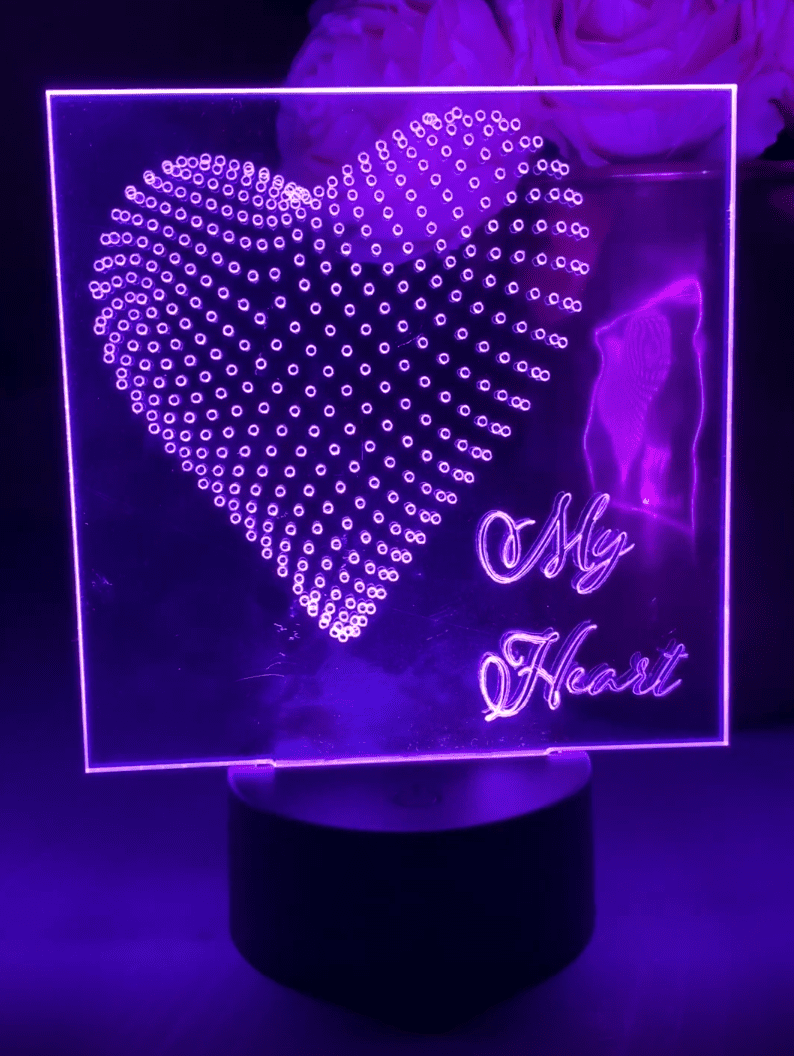 LED Lamp - My Heart, 3D Heart, Illusion Lamp