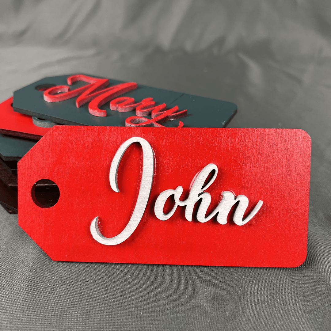 Wooden Name Tag, Christmas Stocking Tags, Personalized Name Tag,