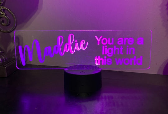 LED Lamp - You Are A Light In This World, Illusion Lamp, Personalized LED Lamp