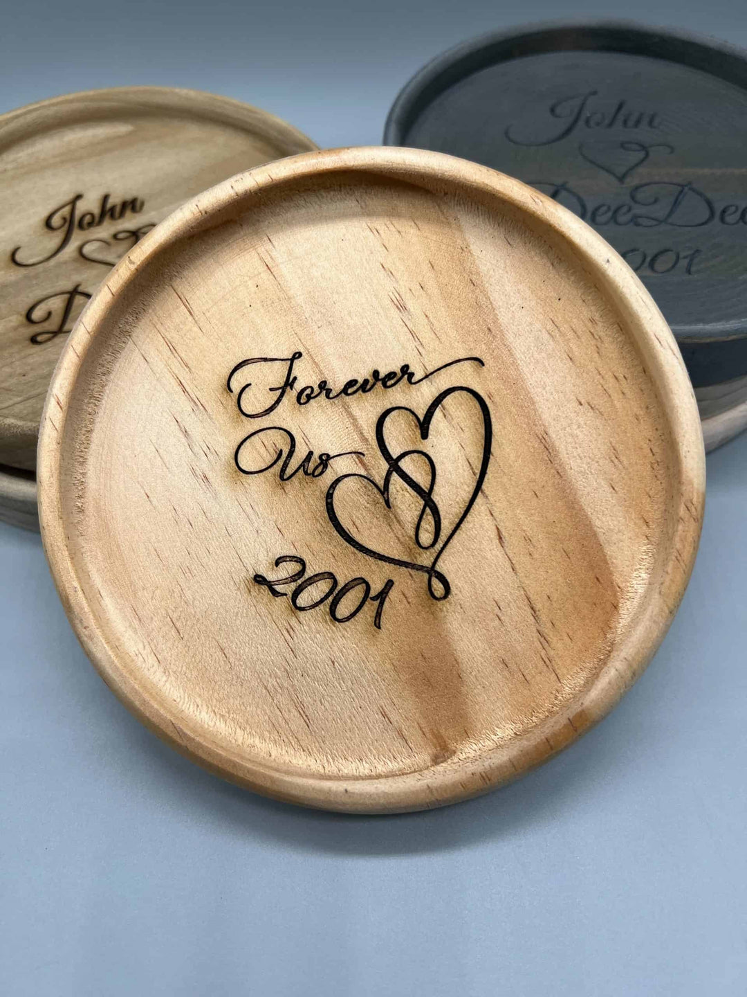 Personalized Ring Tray (Round), Catch All Tray, Engraved Valet Tray, Valentines Gift, Anniversary Gift