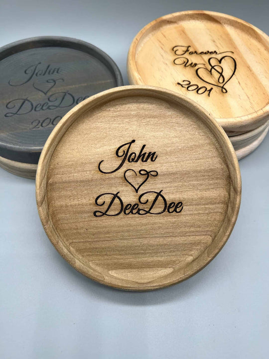 Personalized Ring Tray (Round), Catch All Tray, Engraved Valet Tray, Valentines Gift, Anniversary Gift