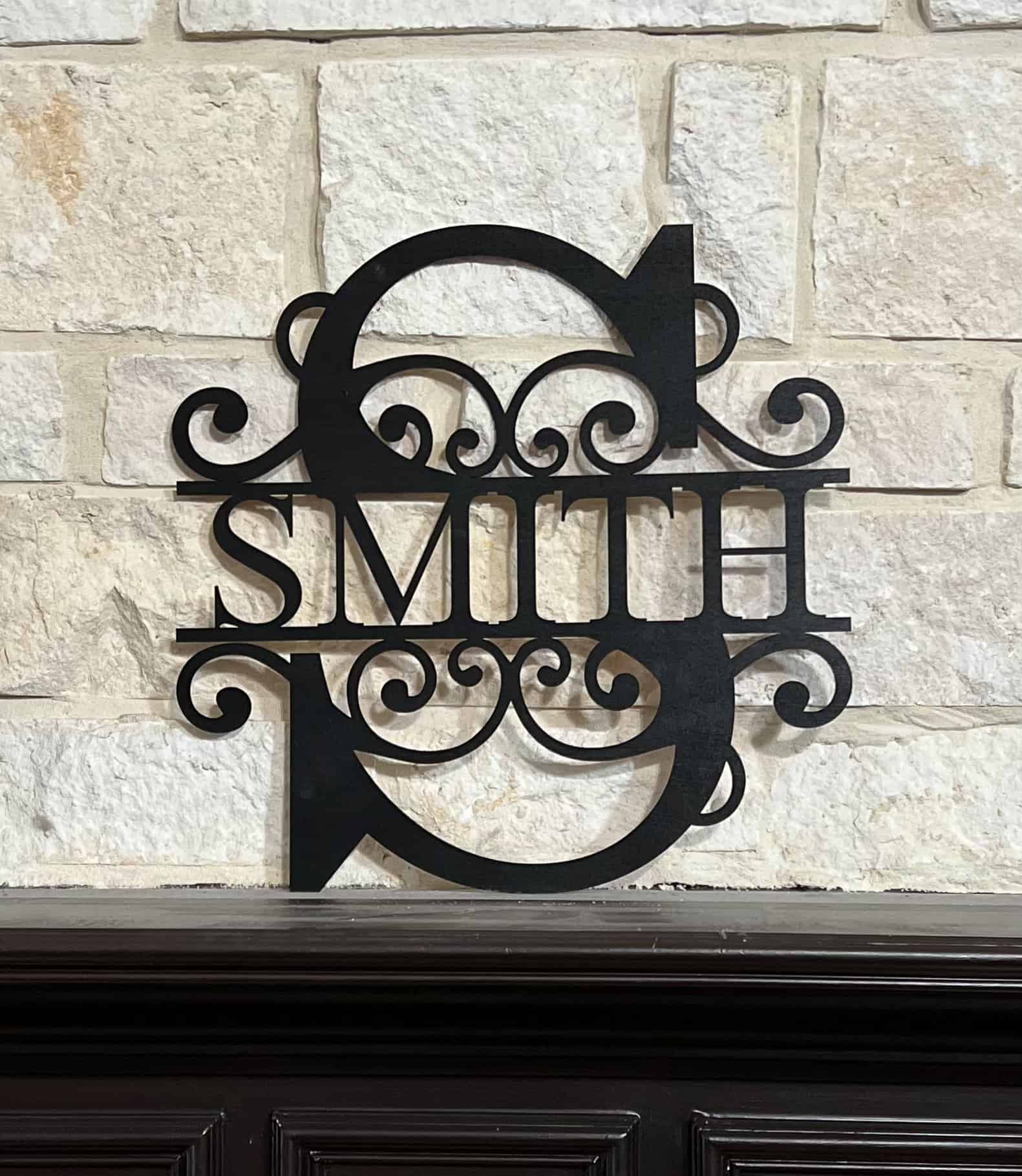 Split Monogram Sign – Rusling Woodworks